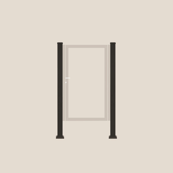 Set poortpalen | 2 Stuks | 7,5 x 7,5 cm: Aluminium