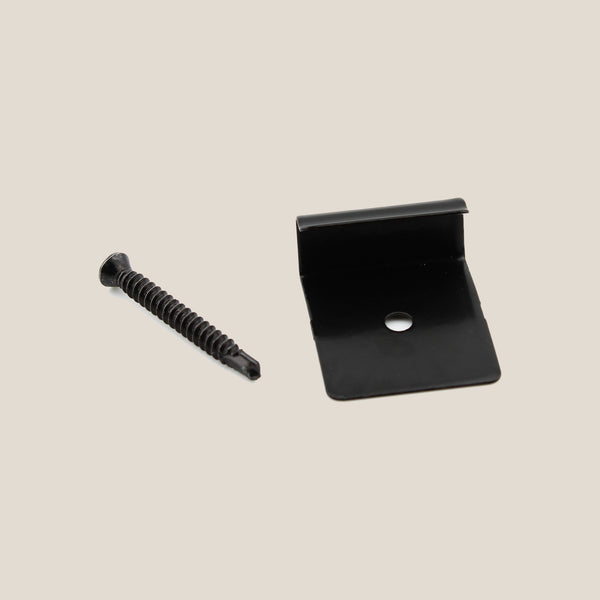 50x Vlonderplank Begin- / Eindclip | RVS: Zwart